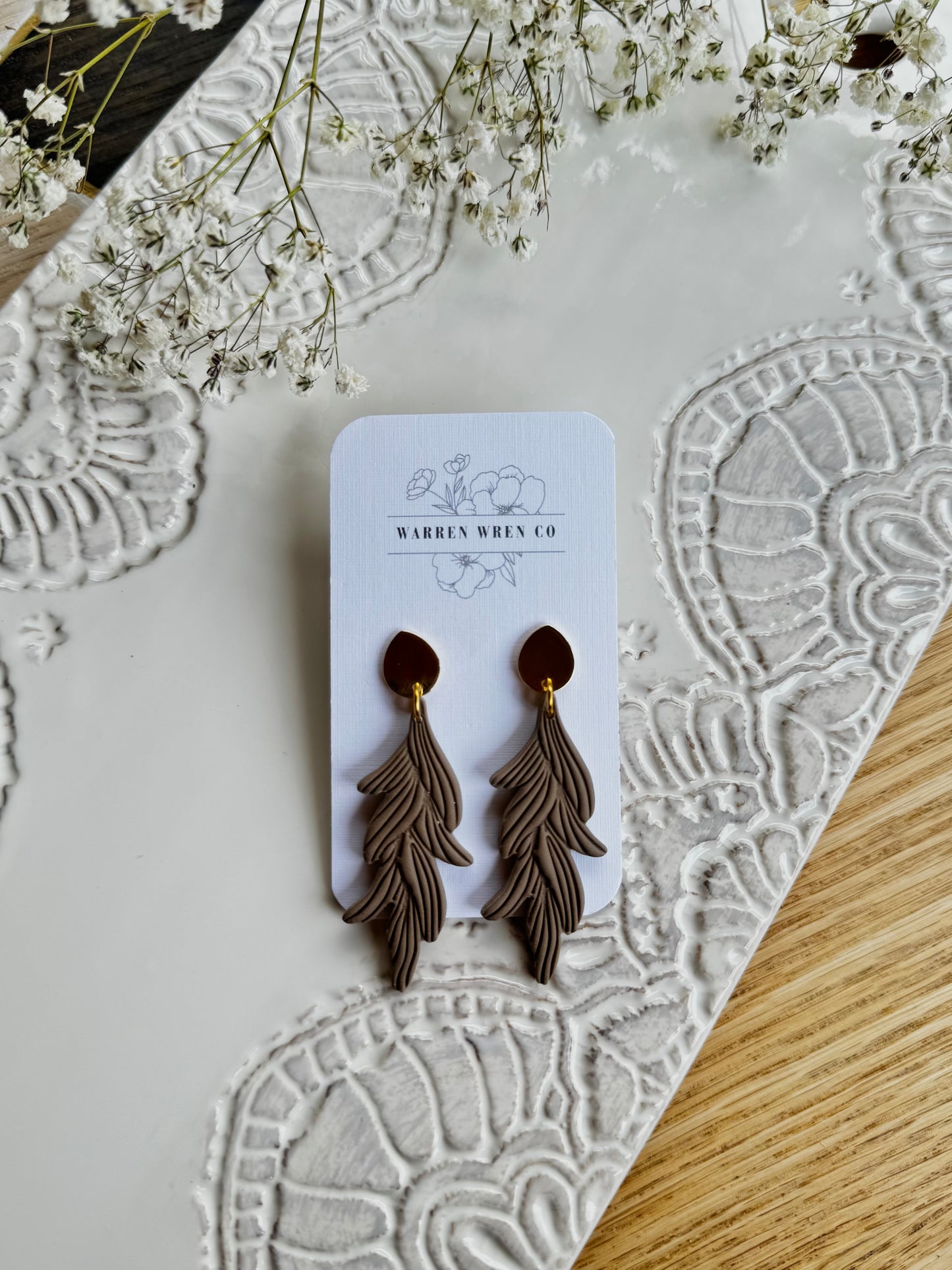 Brown detailed dangles