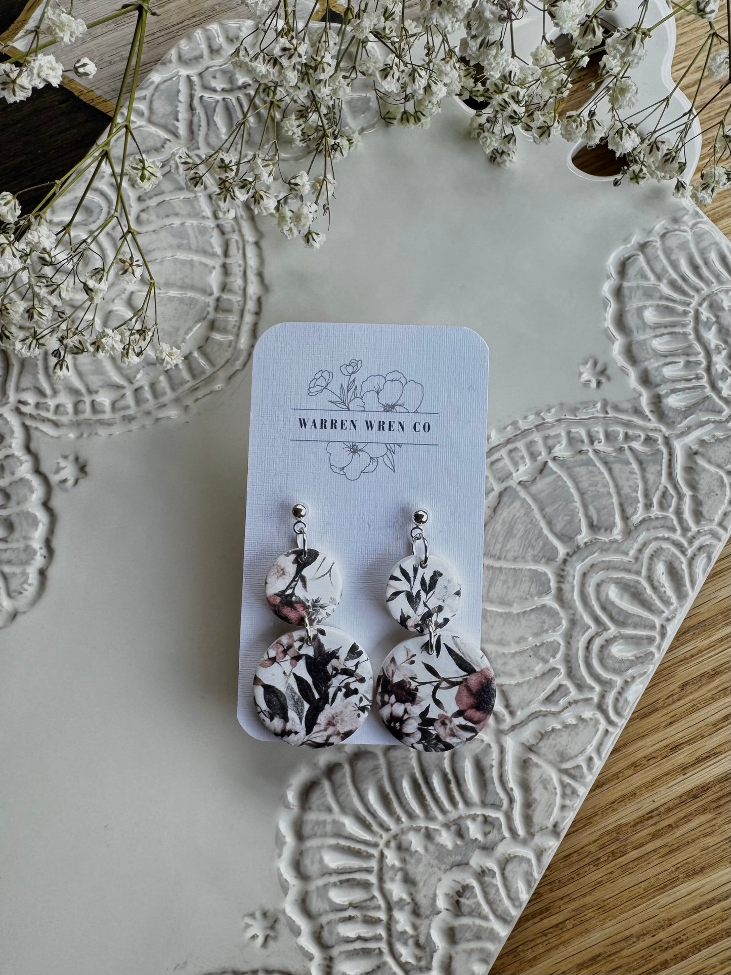 Dark fall floral dangles