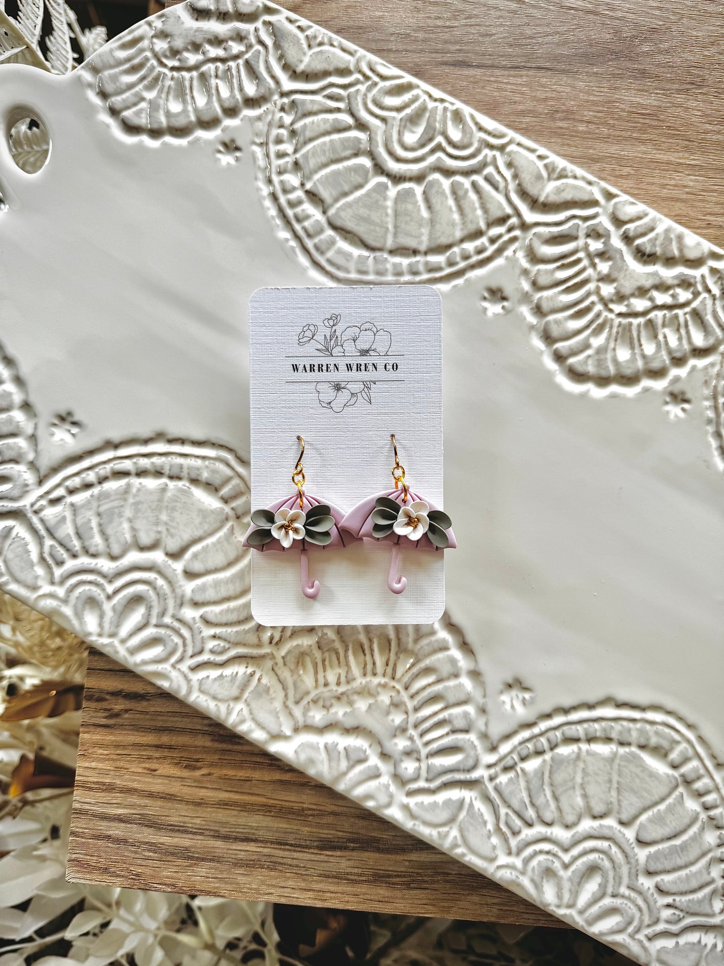 Purple floral umbrella