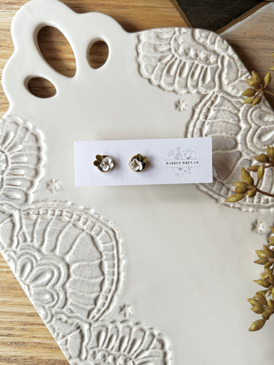 Tiny Handmade Flower Studs