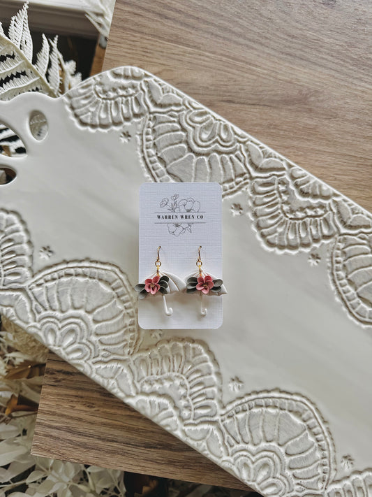 White floral umbrella