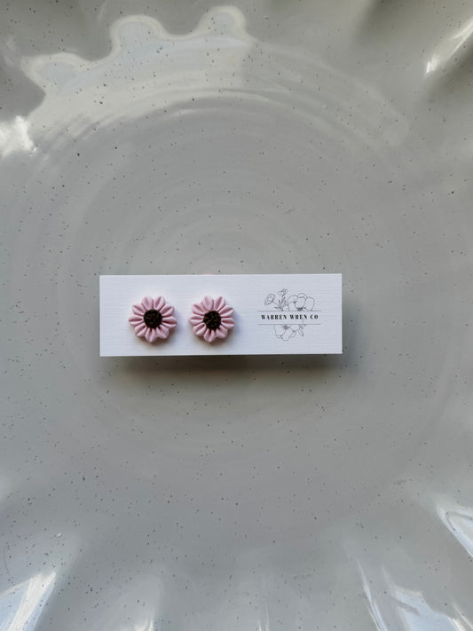 Pink Flower Studs