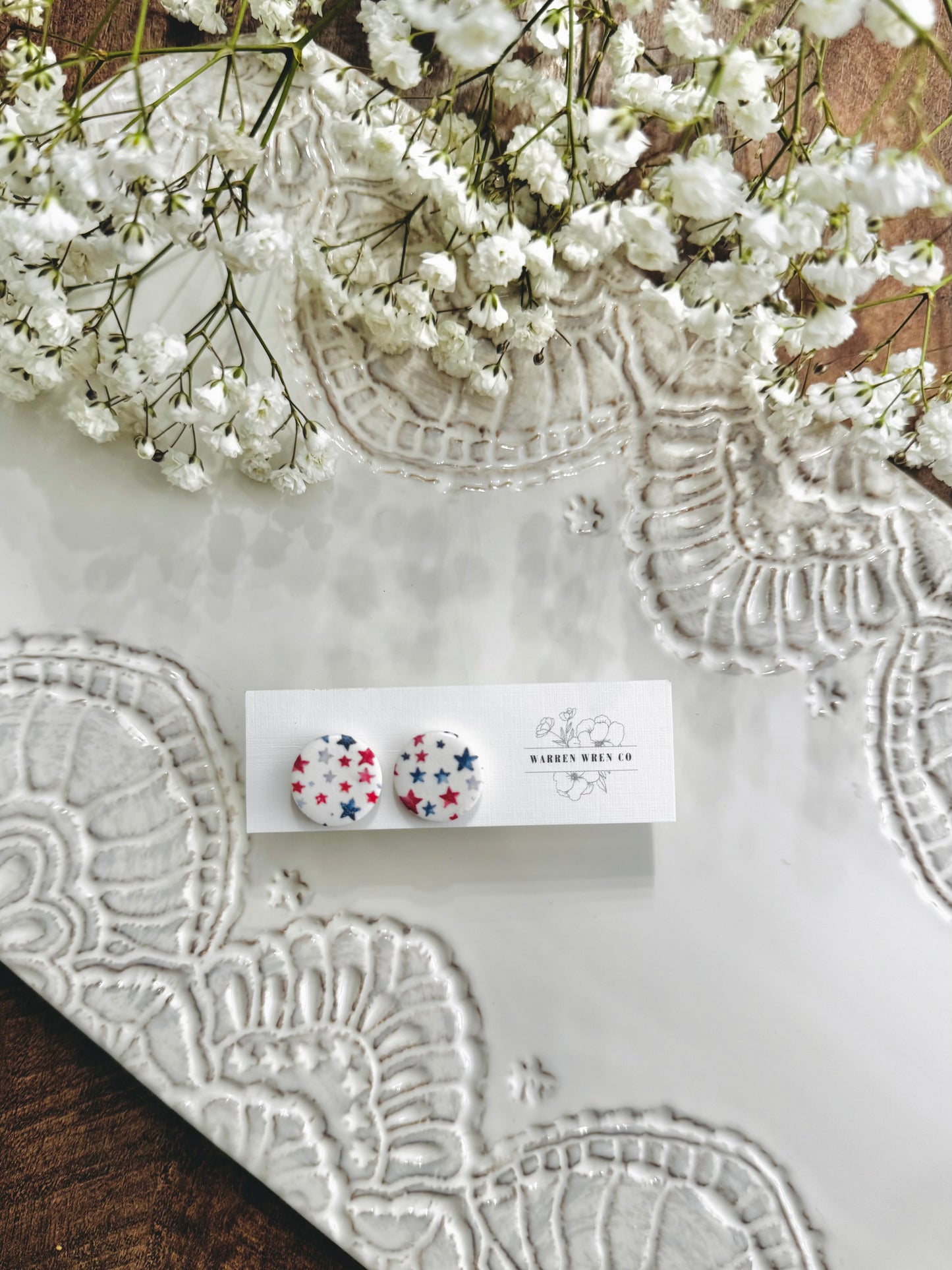 Red White + Twinkle studs