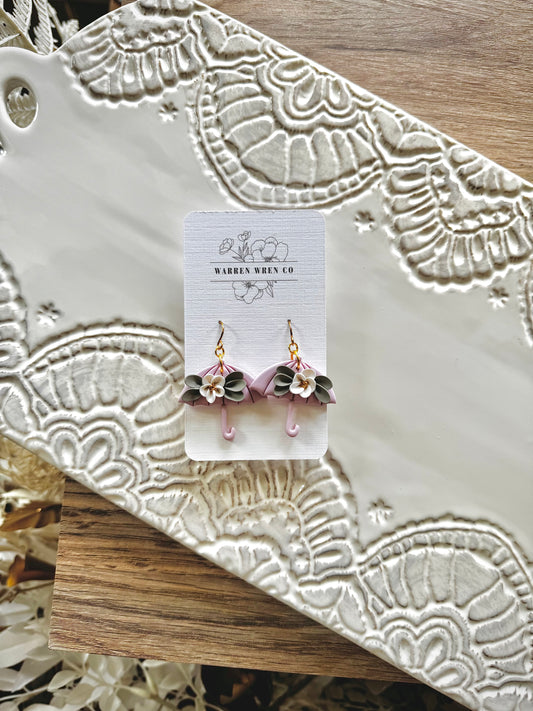 Purple floral umbrella